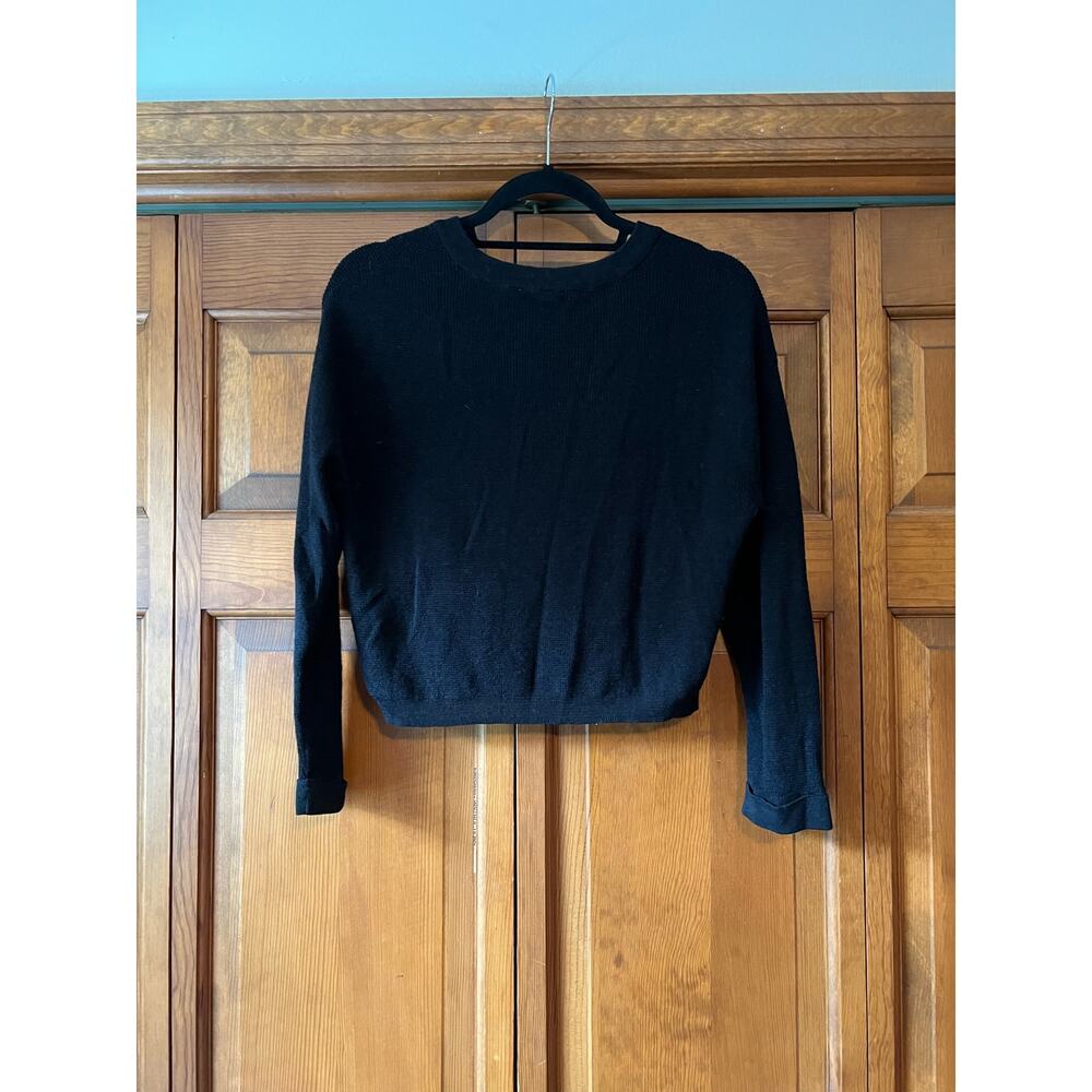 Callahan Knitwear Women's Button Up Linen Blend Sweater Long Sleeve Black Size S - Picture 8 of 9